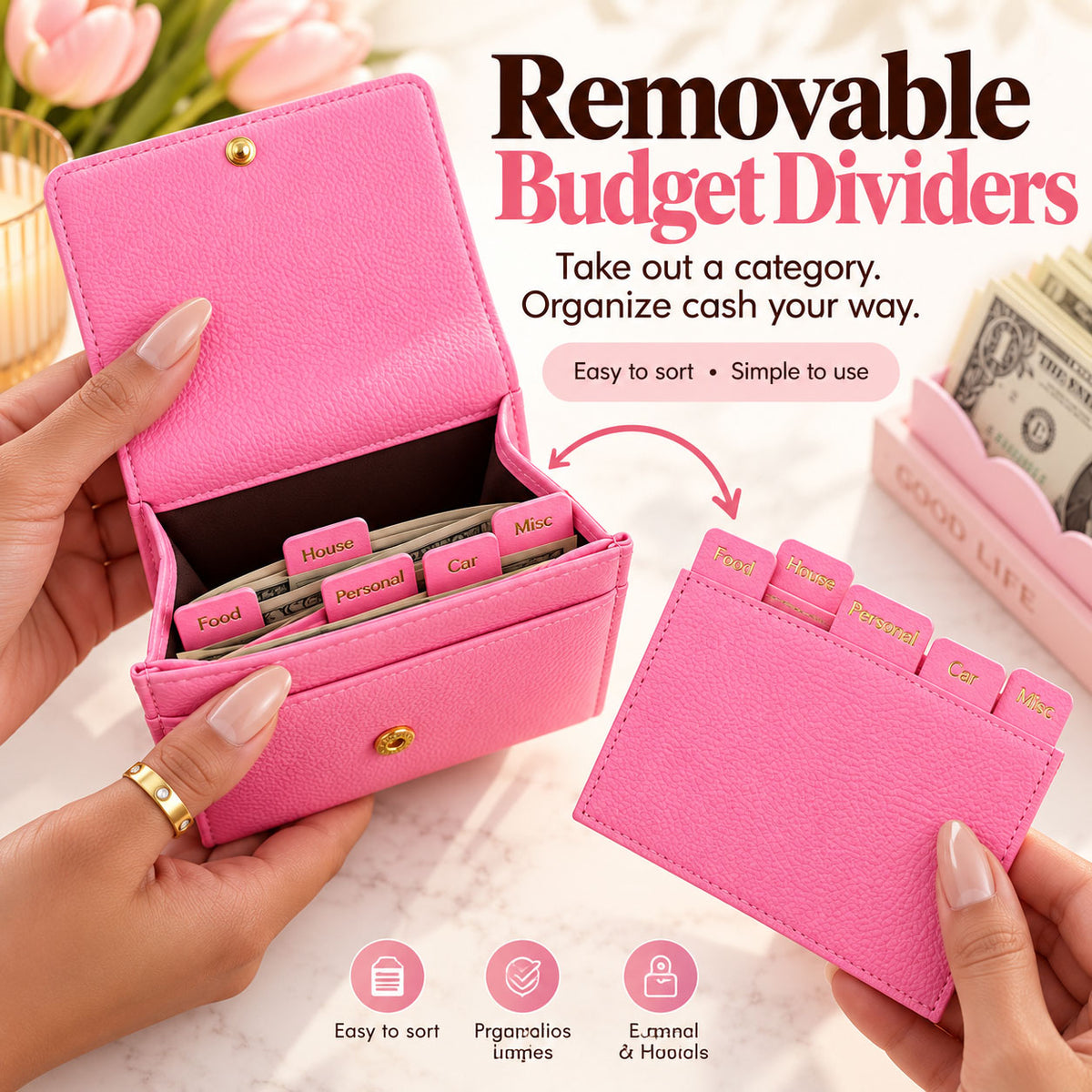 Women's Textured Wallet with Card Slots, Cash Compartment & Zipped Coin Pocket