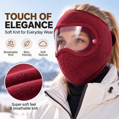Winter Windproof Warm Face Mask with HD Protective Goggles