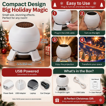 🎄 Turn Any Room Into a Christmas Wonderland – Holiday Projection Night Light
