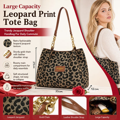 🎁2026 New Arrivals💥Large Capacity Tote Bag with Leopard Print
