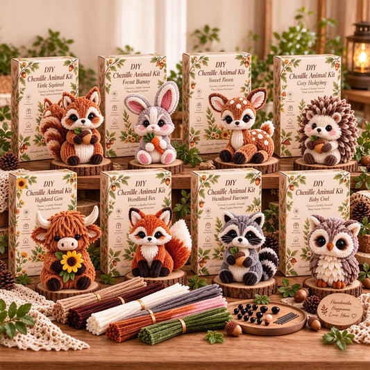 🐿️diy Chenille Animal Kit, Make Your Own Woodland Friend Craft Set