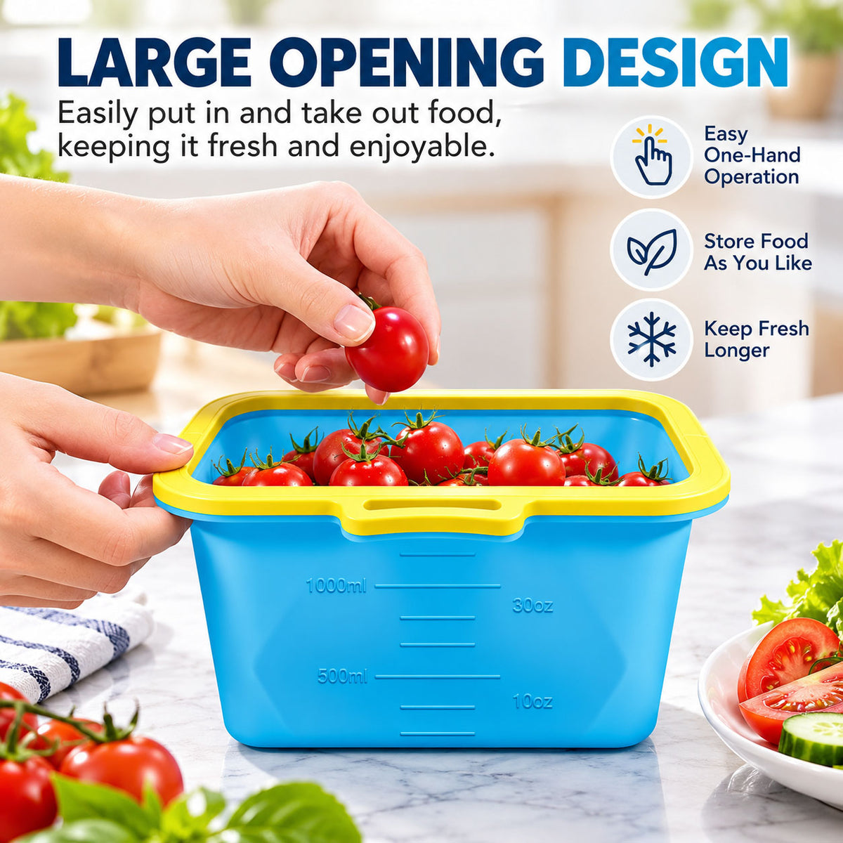 ✨ Reusable Magnetic Silicone Food Storage Bag | Leakproof & Space-Saving Kitchen Essential
