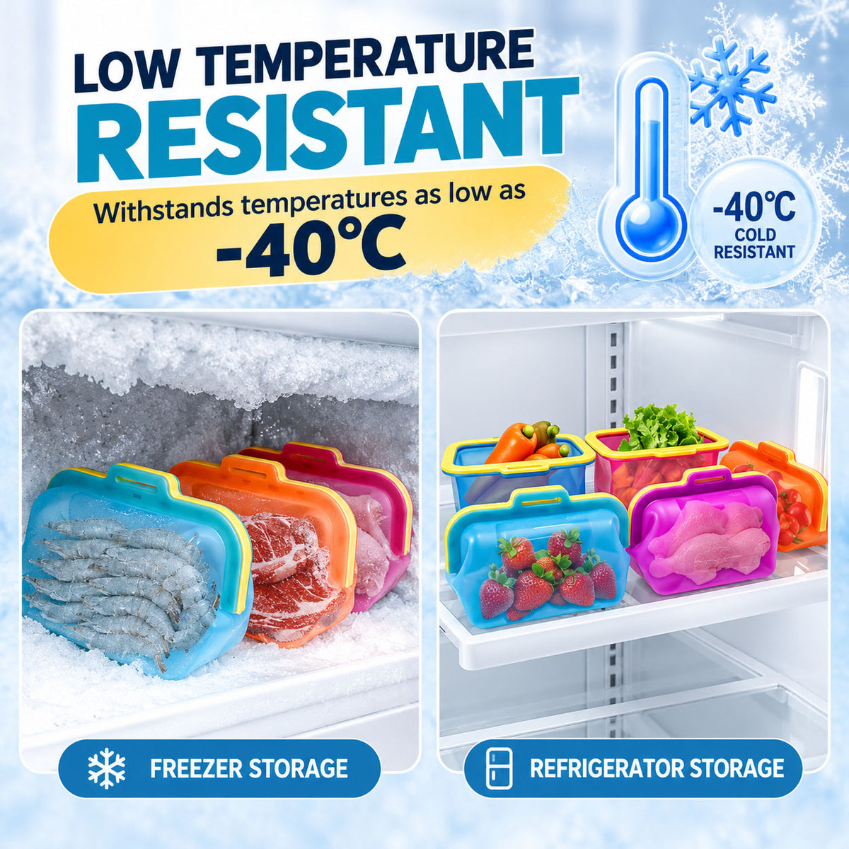 ✨ Reusable Magnetic Silicone Food Storage Bag | Leakproof & Space-Saving Kitchen Essential