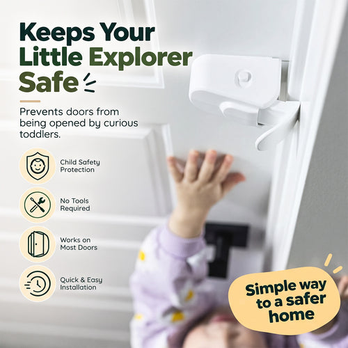 Childproof Interior Door Safety Lock – Snap-On Door Latch