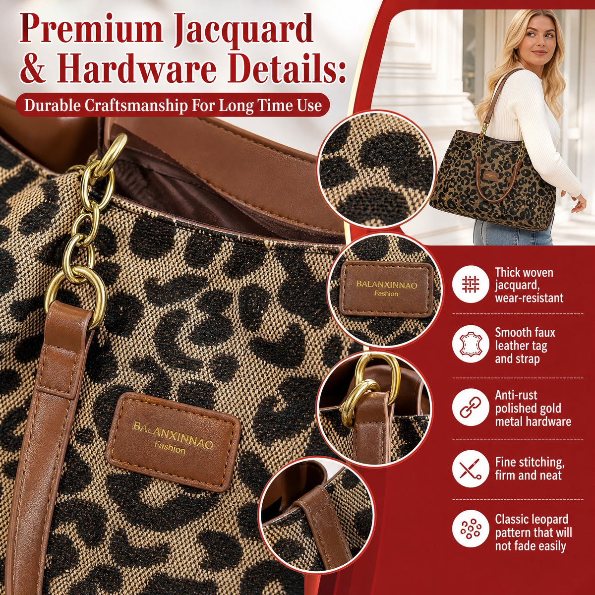 🎁2026 New Arrivals💥Large Capacity Tote Bag with Leopard Print