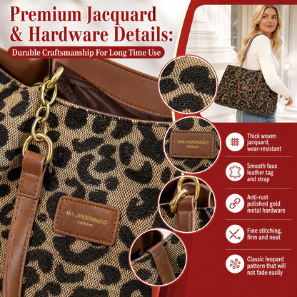 🎁2026 New Arrivals💥Large Capacity Tote Bag with Leopard Print