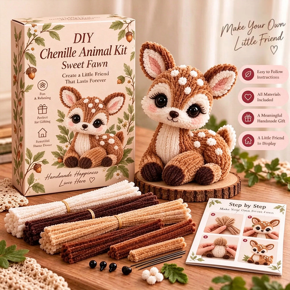 🐿️diy Chenille Animal Kit, Make Your Own Woodland Friend Craft Set