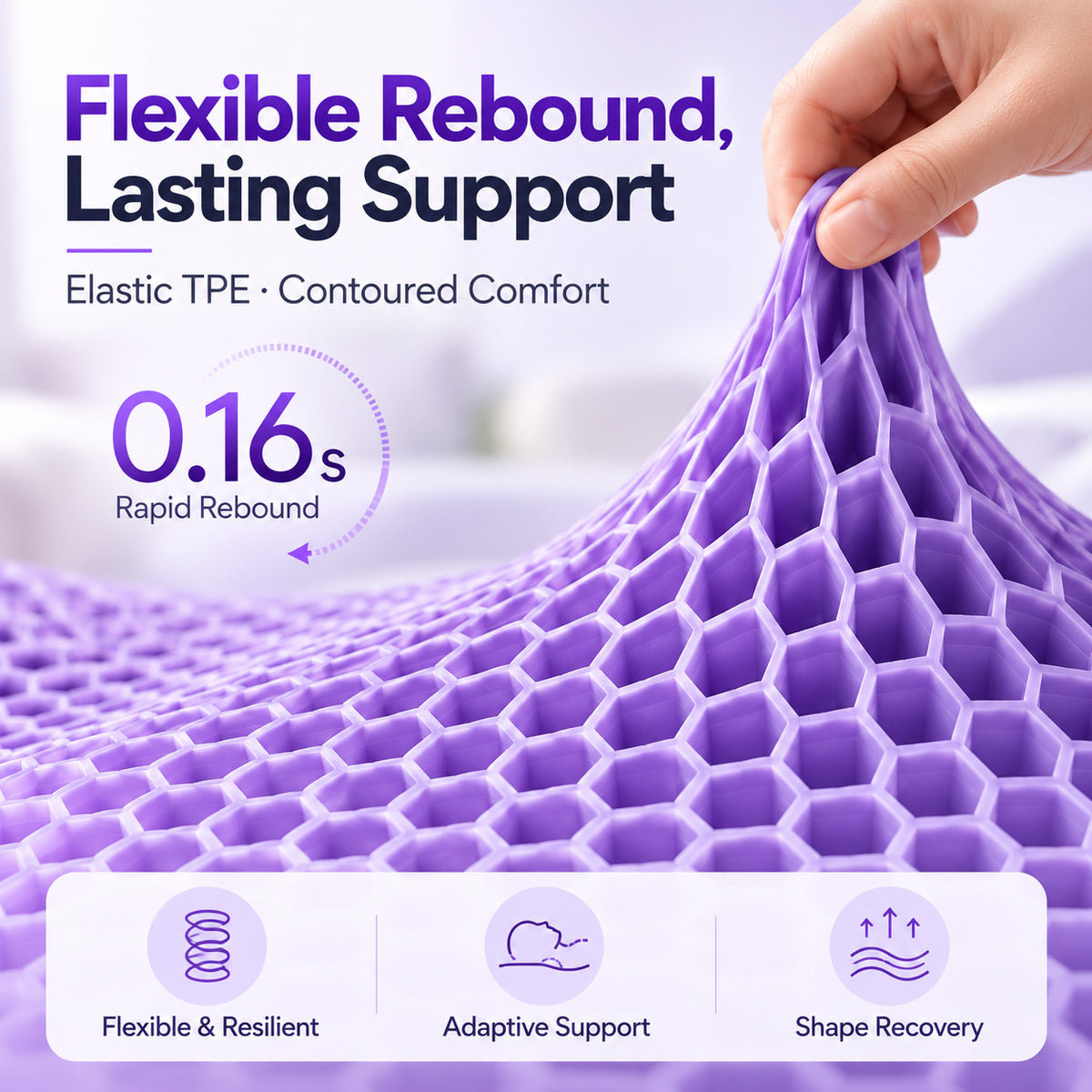 TPE Honeycomb Gel Pillow – Washable Adaptive Support Pillow