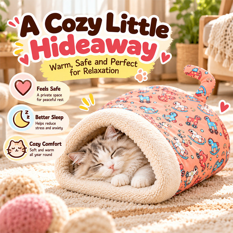Cozy Cat Nest Bed – Soft, Warm and Comfortable Sleeping Cave for Cats