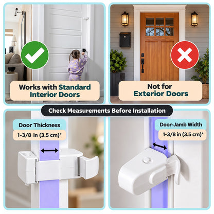 Childproof Interior Door Safety Lock – Snap-On Door Latch