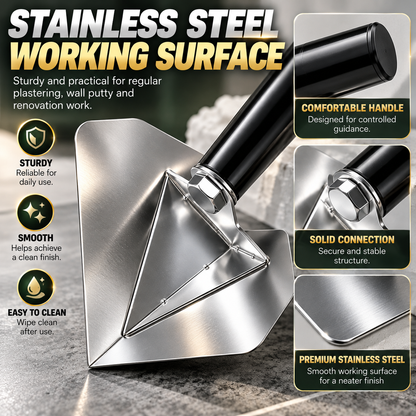 Corner Finishing Trowel – Stainless Steel Plaster & Putty Tool for Interior Wall Corners
