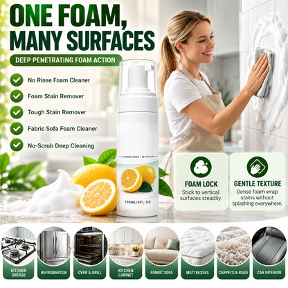 Heavy-Duty Multi-Purpose Foam Cleaner – No-Rinse Stain Remover and Degreaser