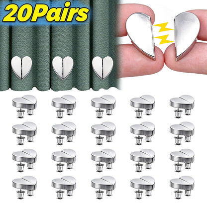 10 Pcs Heart-shaped Curtain Magnetic Clips