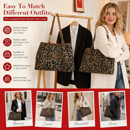 🎁2026 New Arrivals💥Large Capacity Tote Bag with Leopard Print