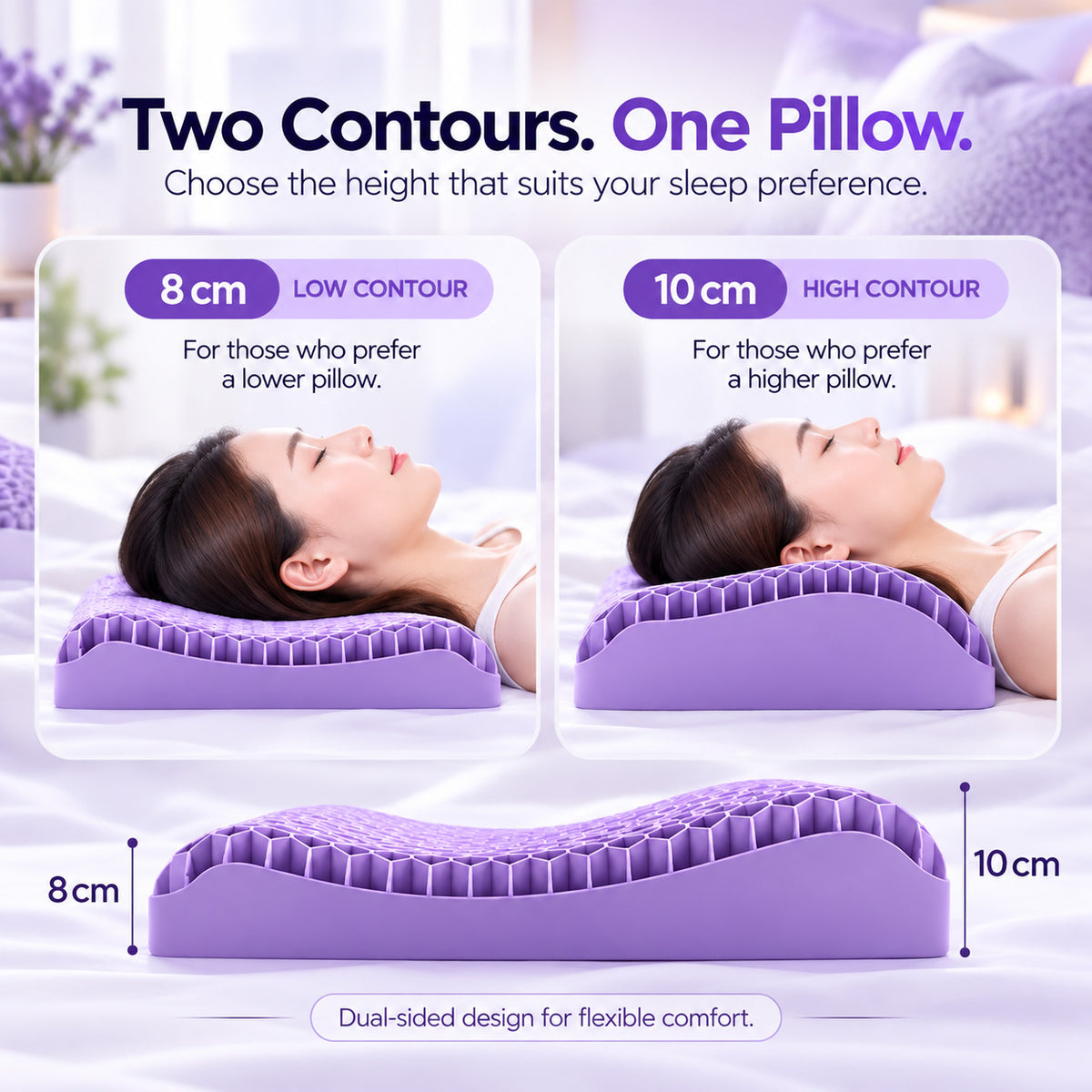 TPE Honeycomb Gel Pillow – Washable Adaptive Support Pillow