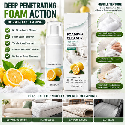 Heavy-Duty Multi-Purpose Foam Cleaner – No-Rinse Stain Remover and Degreaser