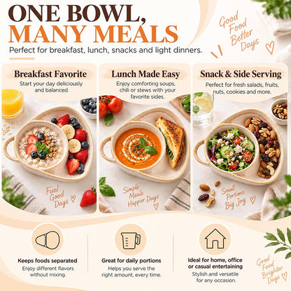Ceramic Soup & Toasty Bowls with Handles – Rustic Reactive Glaze Design