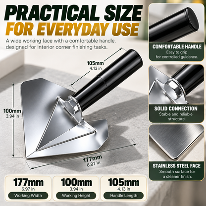 Corner Finishing Trowel – Stainless Steel Plaster & Putty Tool for Interior Wall Corners
