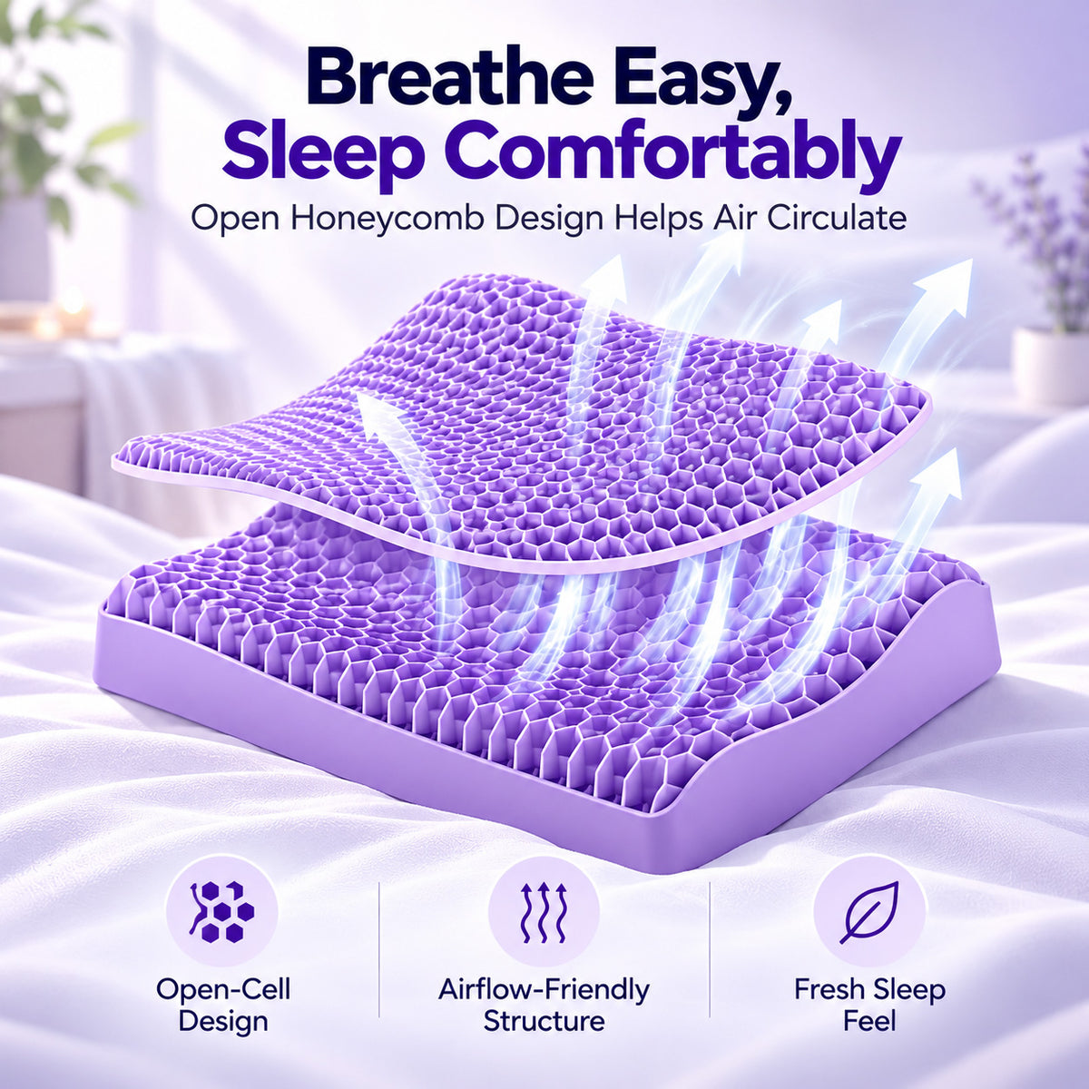 TPE Honeycomb Gel Pillow – Washable Adaptive Support Pillow