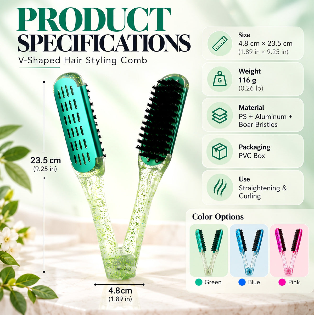 TYII™ Double-Sided Hair Styling Comb for Smoothing & Detangling