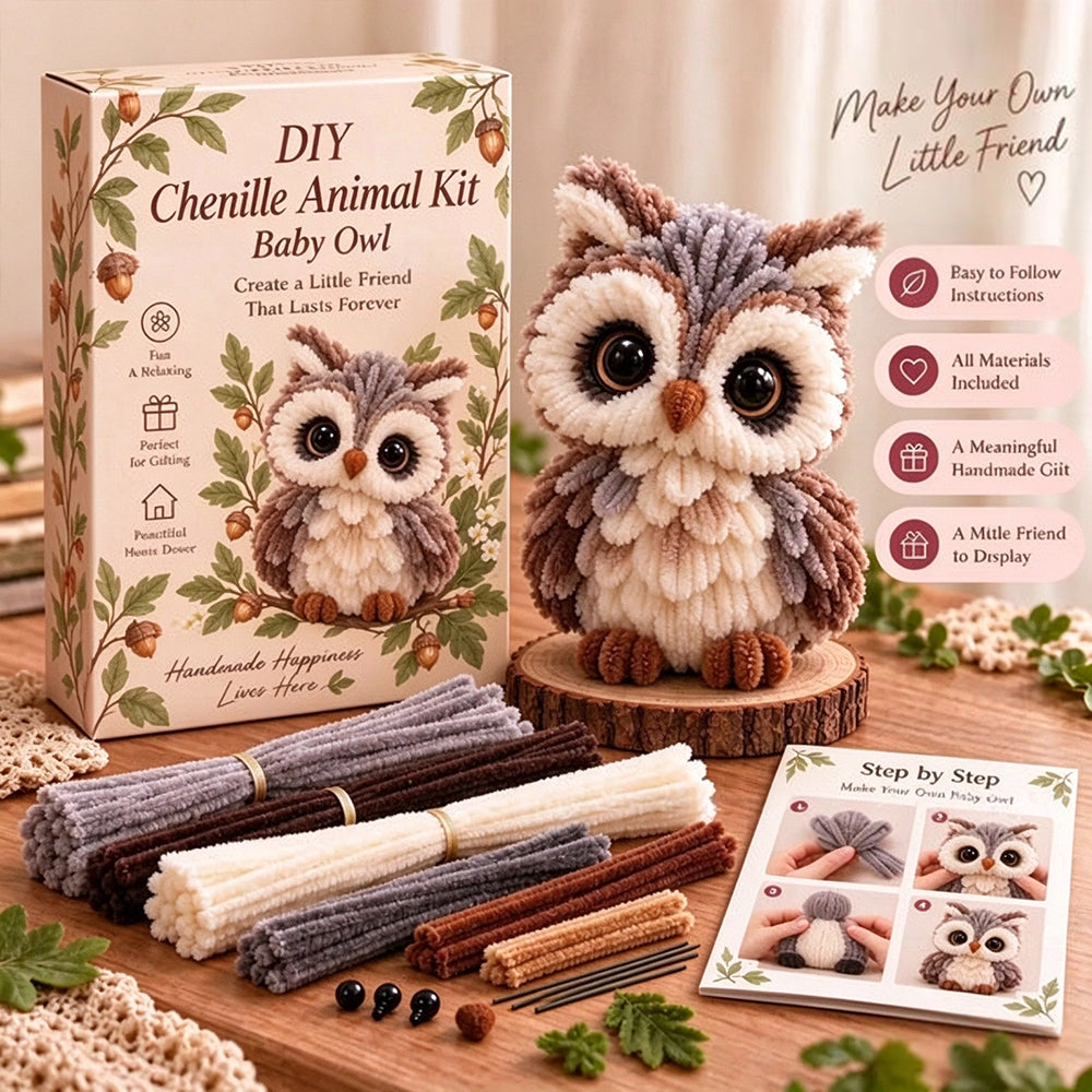 🐿️diy Chenille Animal Kit, Make Your Own Woodland Friend Craft Set