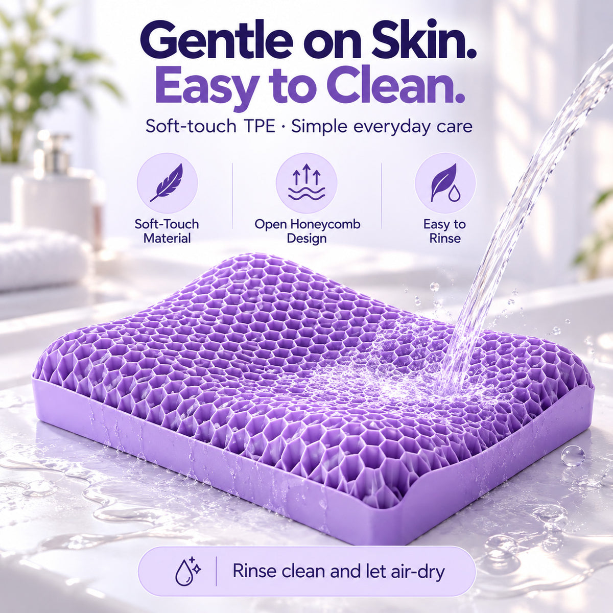 TPE Honeycomb Gel Pillow – Washable Adaptive Support Pillow