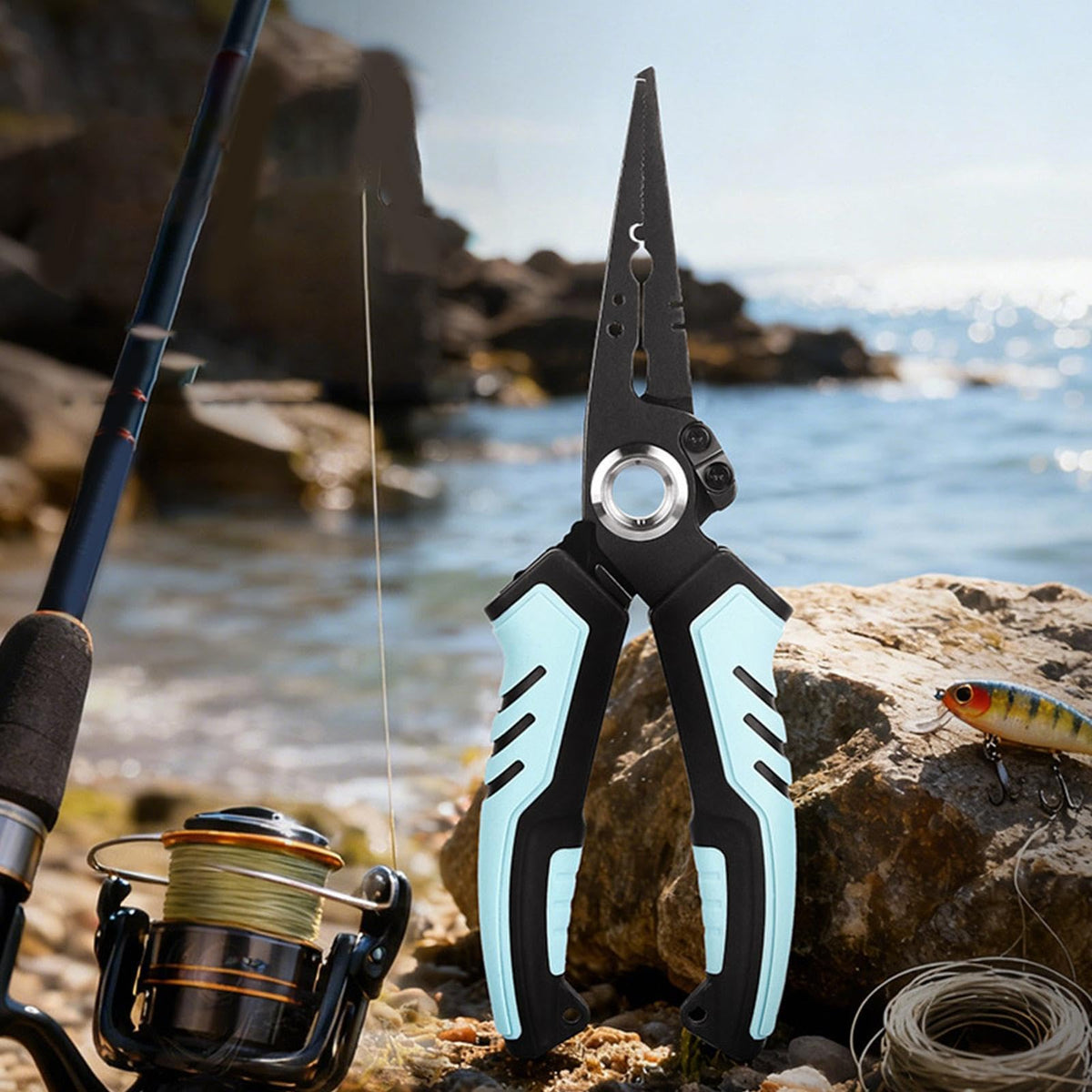 Multifunctional Fishing Pliers with Line Cutter – Lightweight & Locking Design