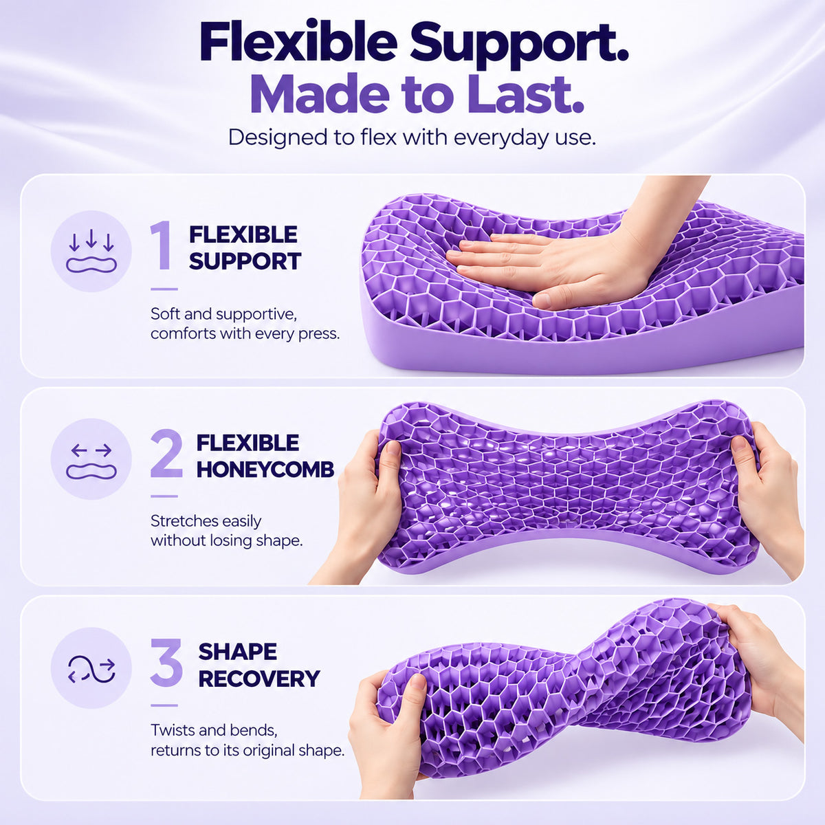 TPE Honeycomb Gel Pillow – Washable Adaptive Support Pillow