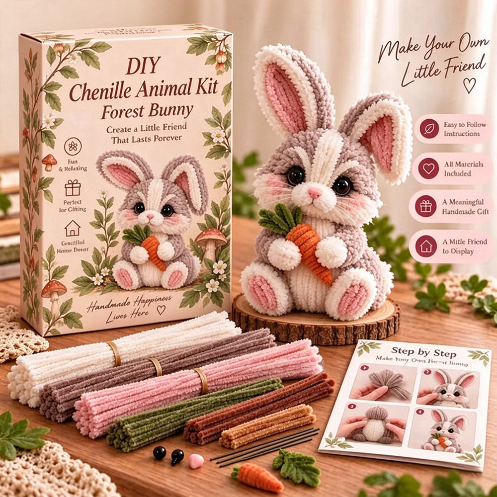 🐿️diy Chenille Animal Kit, Make Your Own Woodland Friend Craft Set