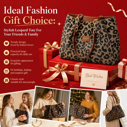 🎁2026 New Arrivals💥Large Capacity Tote Bag with Leopard Print
