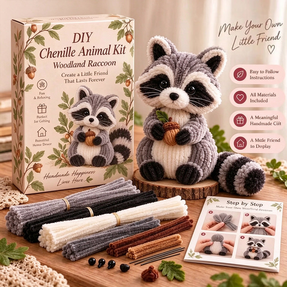 🐿️diy Chenille Animal Kit, Make Your Own Woodland Friend Craft Set
