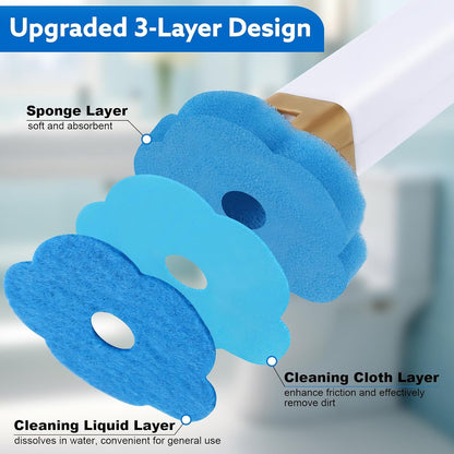 Wall-Mounted Disposable Toilet Brush Set