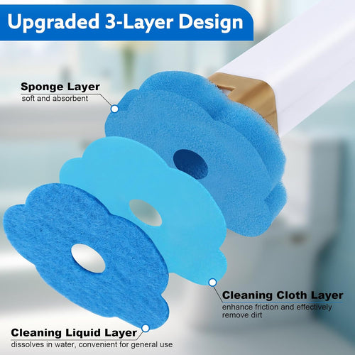 Wall-Mounted Disposable Toilet Brush Set