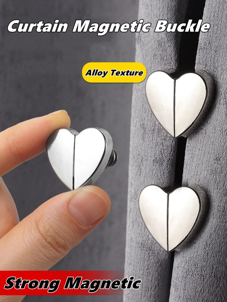 10 Pcs Heart-shaped Curtain Magnetic Clips