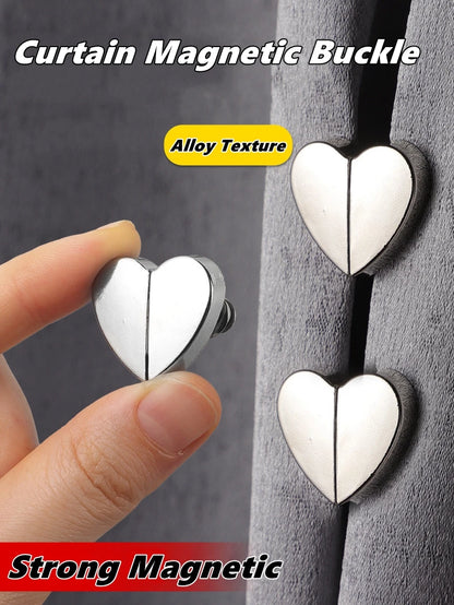 10 Pcs Heart-shaped Curtain Magnetic Clips