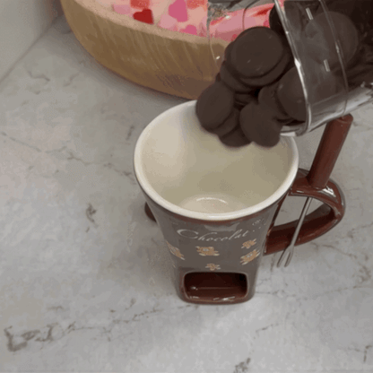 Mini Ceramic Fondue Mug Set with Fork