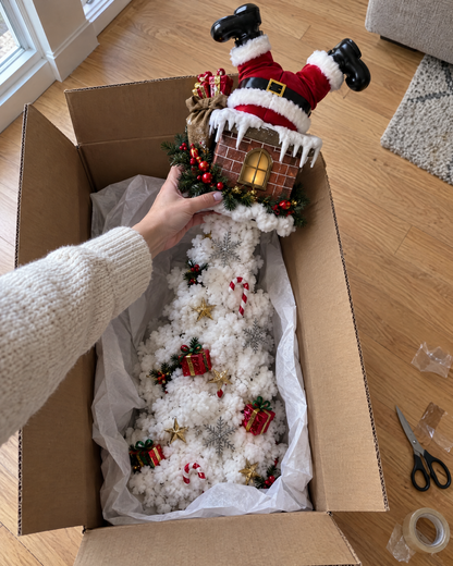 🎅😂 Stuck Santa Christmas Decoration | Hilarious Festive Fun 🎄🎁