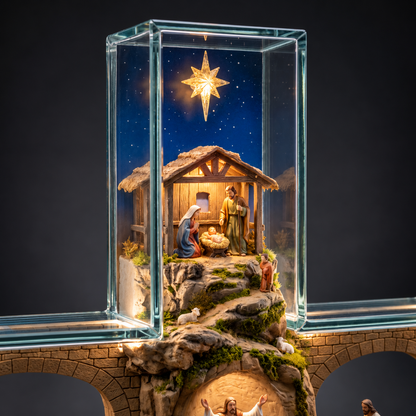 Lighted Life of Jesus Christ Wall Art Cross