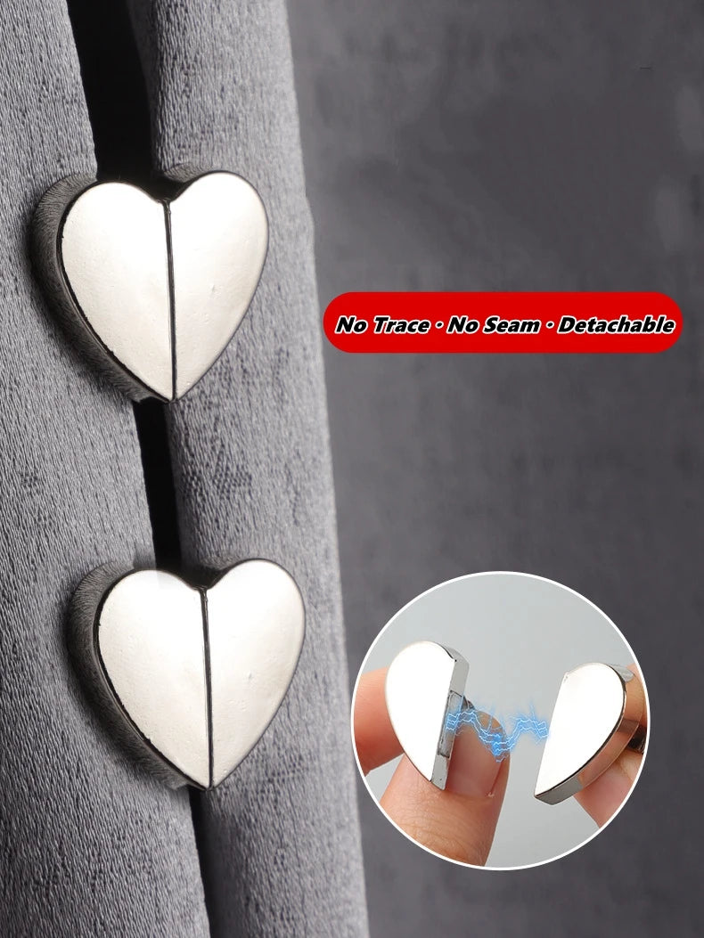 10 Pcs Heart-shaped Curtain Magnetic Clips