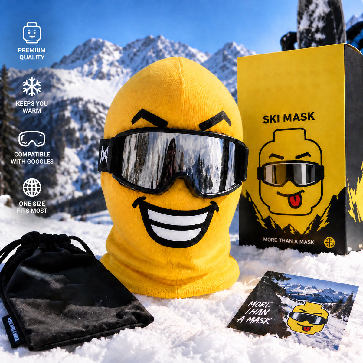 😎 Fun Face Ski Mask – Warm & Playful Balaclava