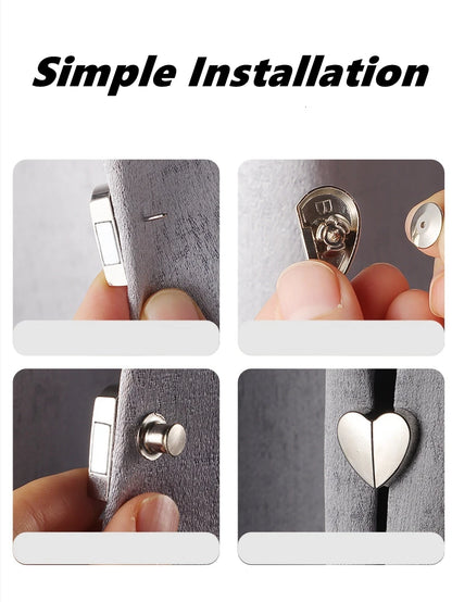 10 Pcs Heart-shaped Curtain Magnetic Clips