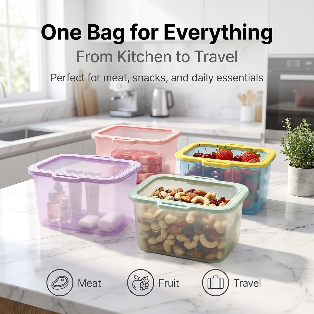 ✨ Reusable Magnetic Silicone Food Storage Bag | Leakproof & Space-Saving Kitchen Essential