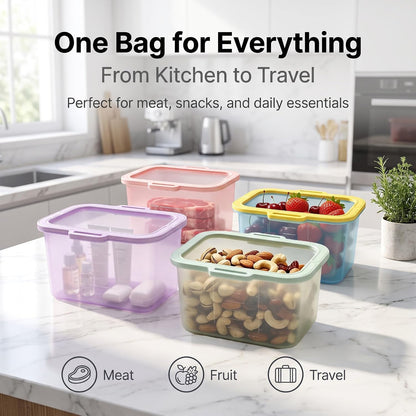✨ Reusable Magnetic Silicone Food Storage Bag | Leakproof & Space-Saving Kitchen Essential