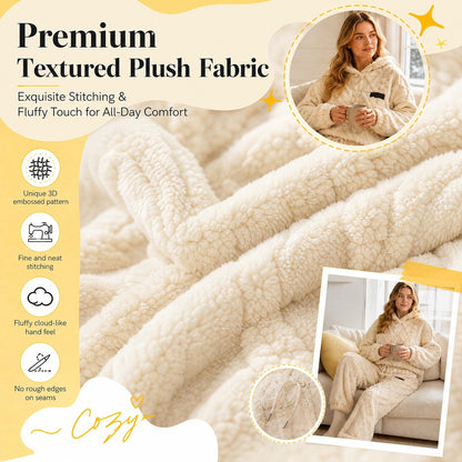 🍂 Embossed Geometric Plush Set – Timeless Comfort & Effortless Style For Every Occasion🍂