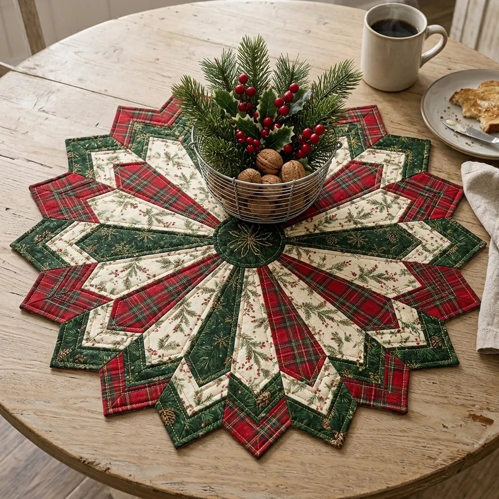 ✨ Quilting-Schablonenset „Holiday Star“ für Tischläufer