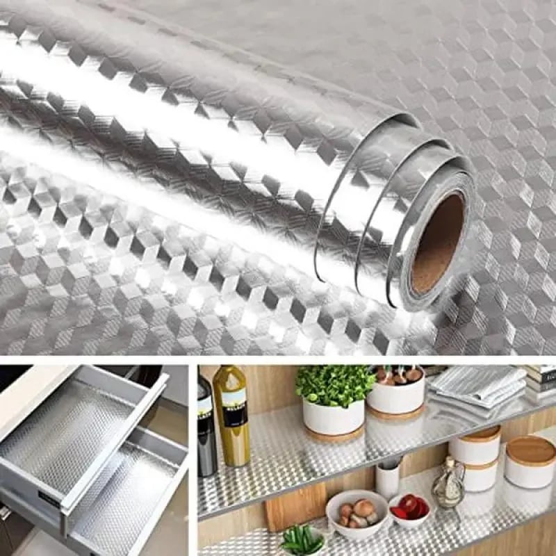 🔥Kitchen Wallpaper Oil Proof Sticker Aluminum Foil Backsplash Self