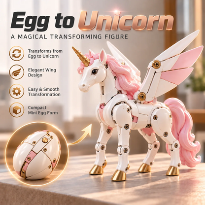 🦄 2-in-1✨ Transforming Mechanical Unicorn Egg – Winged Fantasy Figure