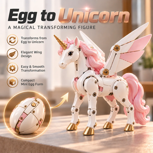 🦄 2-in-1✨ Transforming Mechanical Unicorn Egg – Winged Fantasy Figure