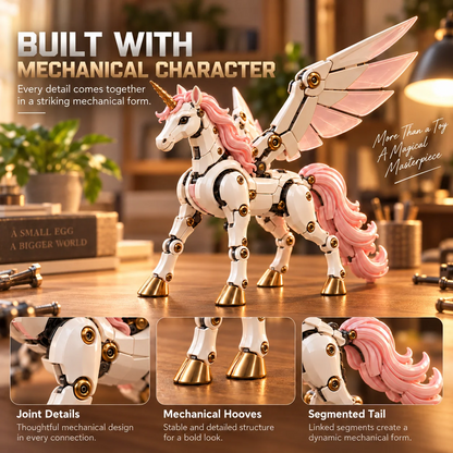 🦄 2-in-1✨ Transforming Mechanical Unicorn Egg – Winged Fantasy Figure