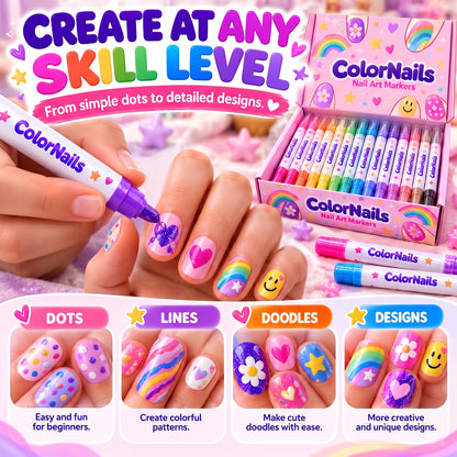 Nail Art Markers – 12-Colour Pens for DIY Nail Art & Manicures
